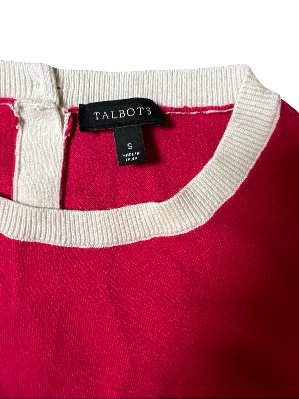 Talbots Pink Colorblock Crewneck Sweater Women’s Small Preppy Classic - Picture 4 of 4